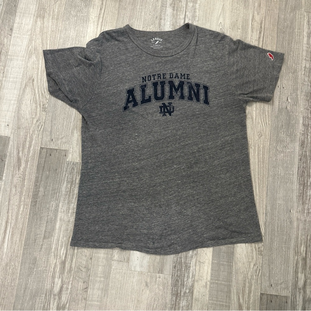 League Gray Notre Dame Alumni T-Shirt size Large